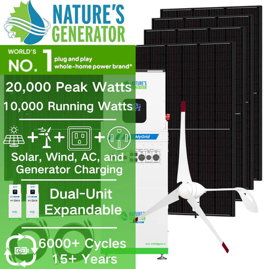 Nature's Generator MyGrid 10K Solar Generator + 8X 410W Rigid Solar+ 350W Wind Turbine NGMGTNAUWA