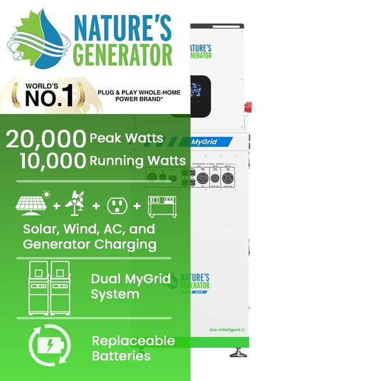 Nature's Generator MyGrid 10K Whole Home Generator + Solar Battery NGMGTNB2