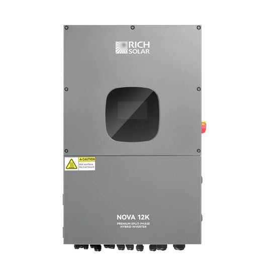 Rich Solar NOVA 12K | 12000 Watt 48V Split Phase Hybrid Inverter | 12000W PV Input, 10000W Continuous Output 120/240V | Premium 12000W 48V Hybrid Inverter for Cabins, ADUs, Tiny Homes, Residential, Agriculture, Off-Grid, On-Grid | UL Certified RS-H12K