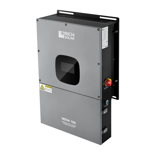 Rich Solar NOVA 12K | 12000 Watt 48V Split Phase Hybrid Inverter | 12000W PV Input, 10000W Continuous Output 120/240V | Premium 12000W 48V Hybrid Inverter for Cabins, ADUs, Tiny Homes, Residential, Agriculture, Off-Grid, On-Grid | UL Certified RS-H12K