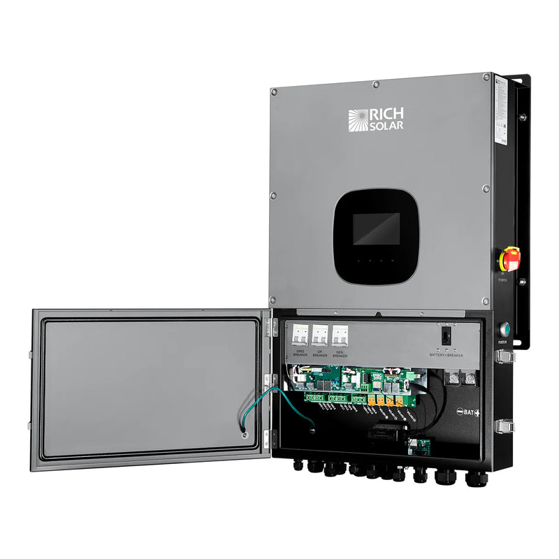 Load image into Gallery viewer, Rich Solar NOVA 12K | 12000 Watt 48V Split Phase Hybrid Inverter | 12000W PV Input, 10000W Continuous Output 120/240V | Premium 12000W 48V Hybrid Inverter for Cabins, ADUs, Tiny Homes, Residential, Agriculture, Off-Grid, On-Grid | UL Certified RS-H12K
