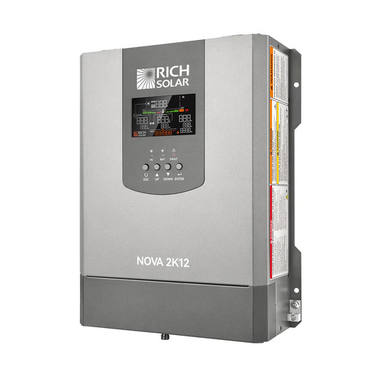 Rich Solar NOVA 2K12 | 2000W 12V Pure Sine Wave Inverter with Built-in Transfer Switch | UL458 Certified for RVs, Campers, Trailers, Vans RS-V2P12TS