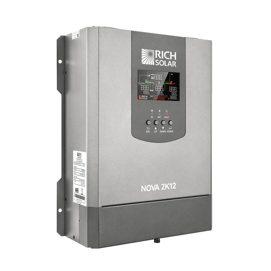 Rich Solar NOVA 2K12 | 2000W 12V Pure Sine Wave Inverter with Built-in Transfer Switch | UL458 Certified for RVs, Campers, Trailers, Vans RS-V2P12TS