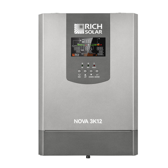 Rich Solar NOVA 3K12 | 3000W 12V Pure Sine Wave Inverter with Built-in Transfer Switch | UL458 Certified for RVs, Campers, Trailers, Vans RS-V3P12TS