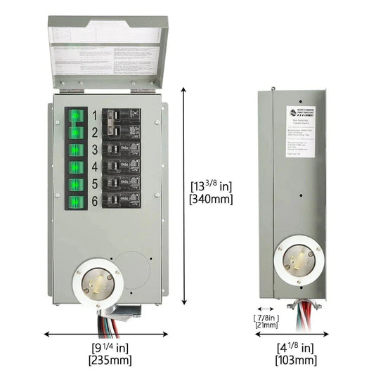 Nature's Generator 120V/240V 30A 6-Circuit Non-Automatic Transfer Switch NGPHPTK