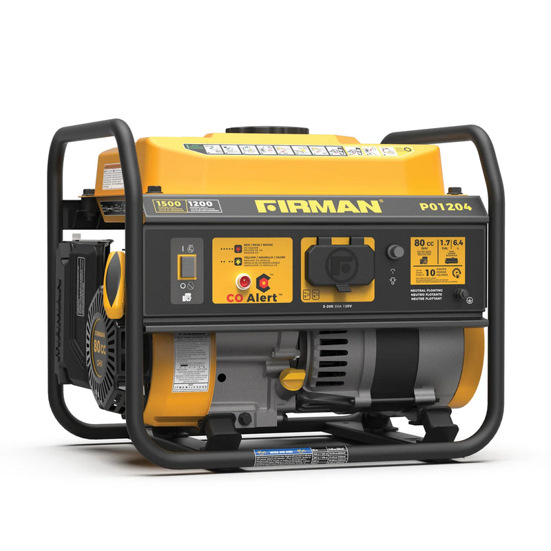 Load image into Gallery viewer, Firman Gas Portable Generator 1500/1200W Recoil Start with CO alert p01204
