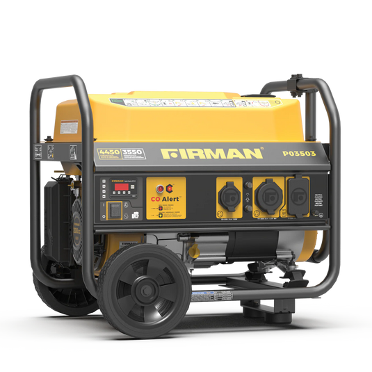 Firman Gas Portable Generator 4450W Recoil Start 120V with CO alert p03503 - Backup Generator Store