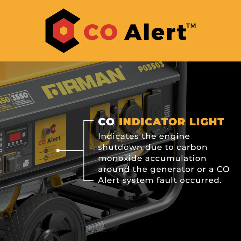 Load image into Gallery viewer, Firman Gas Portable Generator 4450W Recoil Start 120V with CO alert p03503 - Backup Generator Store
