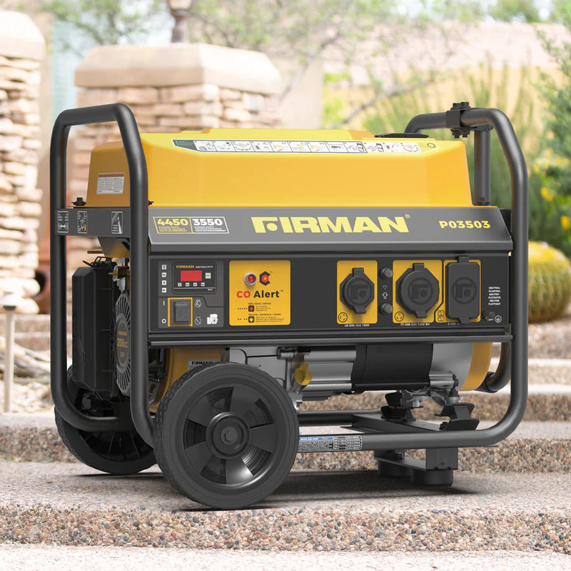 Load image into Gallery viewer, Firman Gas Portable Generator 4450W Recoil Start 120V with CO alert p03503 - Backup Generator Store
