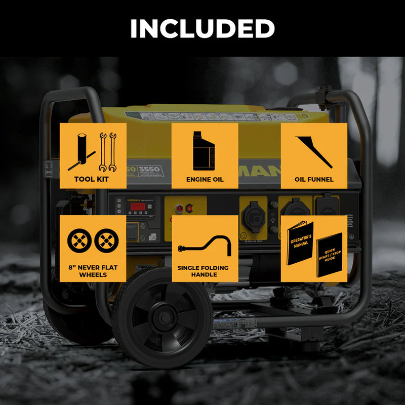 Load image into Gallery viewer, Firman Gas Portable Generator 4450W Recoil Start 120V with CO alert p03503 - Backup Generator Store
