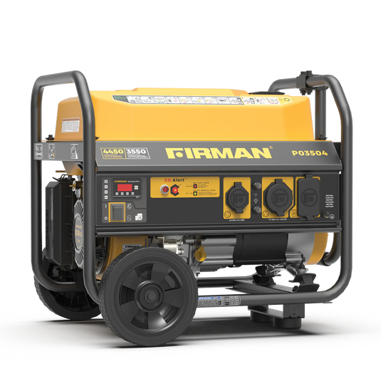 Firman Gas Portable Generator 4450W Recoil Start 120V with CO alert p03504 - Backup Generator Store