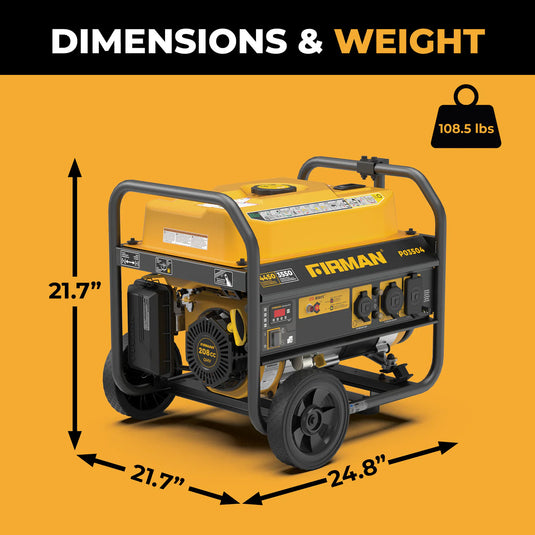 Firman Gas Portable Generator 4450W Recoil Start 120V with CO alert p03504 - Backup Generator Store