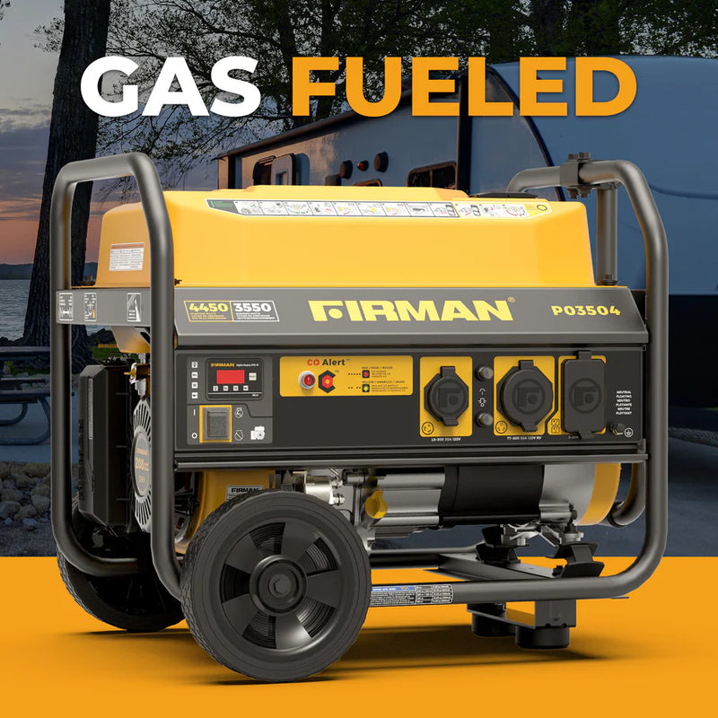 Load image into Gallery viewer, Firman Gas Portable Generator 4450W Recoil Start 120V with CO alert p03504 - Backup Generator Store
