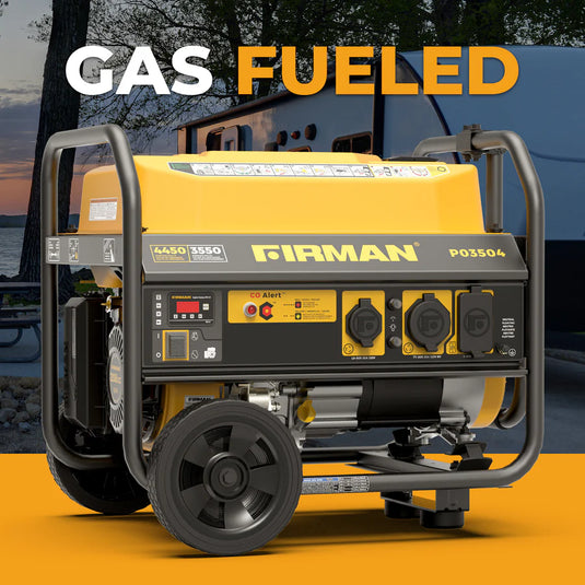 Firman Gas Portable Generator 4450W Recoil Start 120V with CO alert p03504 - Backup Generator Store