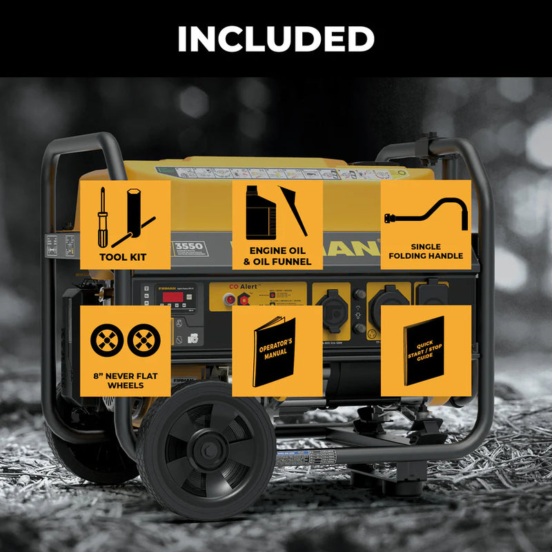 Load image into Gallery viewer, Firman Gas Portable Generator 4450W Recoil Start 120V with CO alert p03504 - Backup Generator Store
