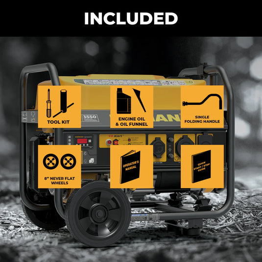 Firman Gas Portable Generator 4450W Recoil Start 120V with CO alert p03504 - Backup Generator Store