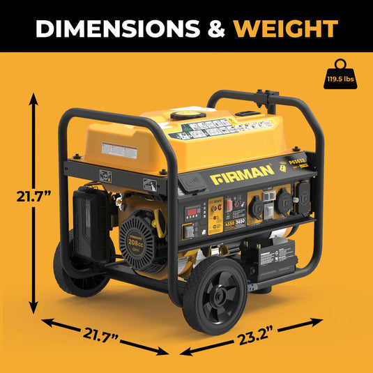 Firman Gas Portable Generator 4550/3650W Remote Start 120/240V CO Alert  p03632 - Backup Generator Store