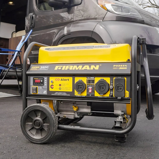 Firman Gas Portable Generator 4550W Recoil Start 120/240V with CO ALERT p03634 - Backup Generator Store