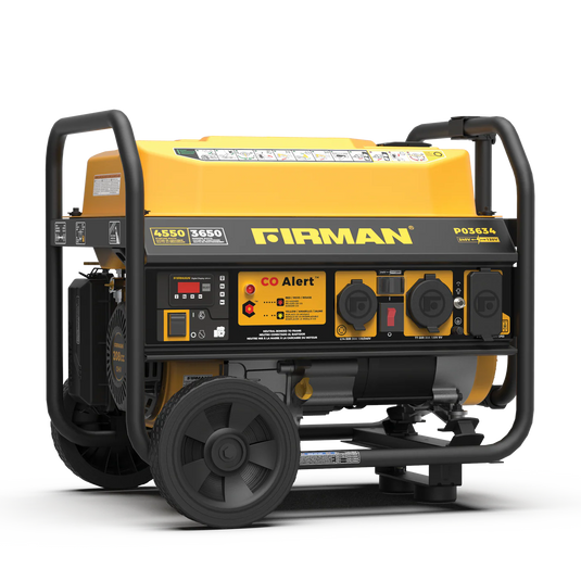 Firman Gas Portable Generator 4550W Recoil Start 120/240V with CO ALERT p03634 - Backup Generator Store