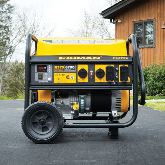 Firman Gas Portable Generator 8375W Recoil Start 120/240V With CO Alert p06702 - Backup Generator Store