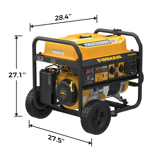 Firman Gas Portable Generator 8375W Recoil Start 120/240V With CO Alert - Backup Generator Store