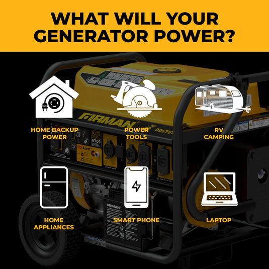 Firman GAS PORTABLE GENERATOR 8375W REMOTE START 120/240V  p06707 - Backup Generator Store