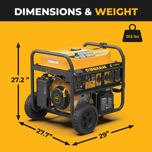 Firman GAS PORTABLE GENERATOR 8375W REMOTE START 120/240V  p06707 - Backup Generator Store