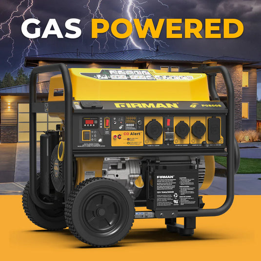 Firman Gas Portable Generator 10000W Remote Start 120/240V with CO Alert p08008 - Backup Generator Store