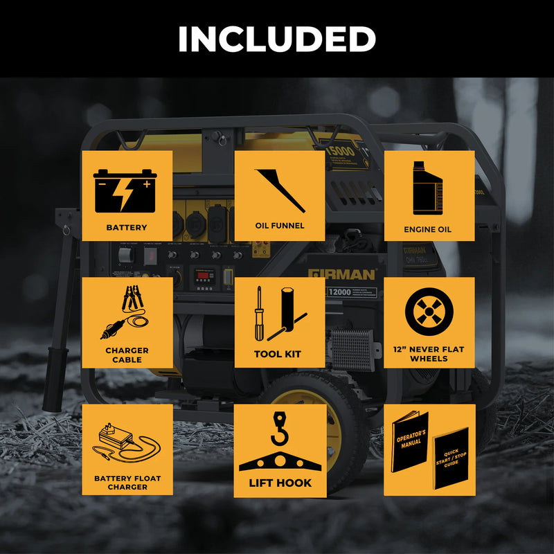 Load image into Gallery viewer, Firman Gas Portable Generator 15000W Electric Start 120/240V with CO Alert p12002
