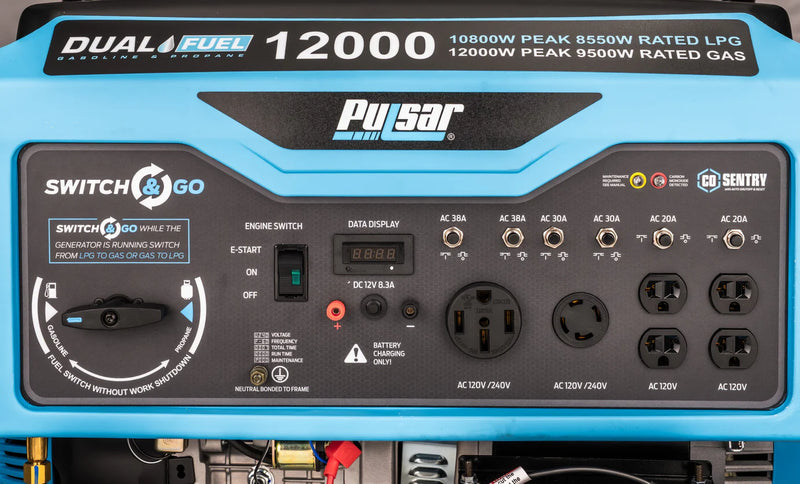 Load image into Gallery viewer, Pulsar 12,000 Watt Dual-Fuel Portable Generator with CO Sentry PG12000BCO
