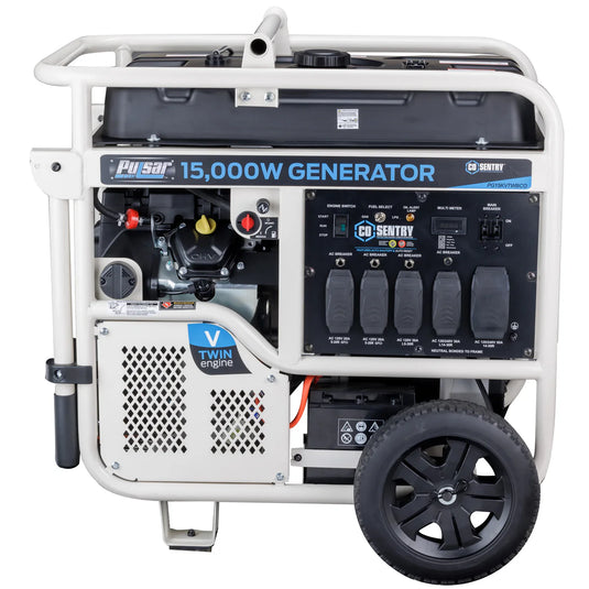 Pulsar 15,000 Watt Dual-Fuel Portable Generator with CO Sentry PG15KVTWBCO