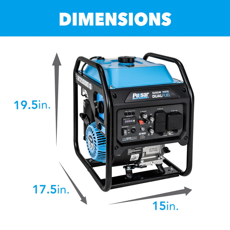 Load image into Gallery viewer, Pulsar 5,250 Watt Dual-Fuel Inverter Generator with CO Sentry PGX5250BiXCO
