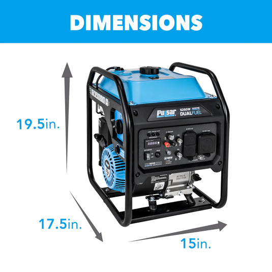 Pulsar 5,250 Watt Dual-Fuel Inverter Generator with CO Sentry PGX5250BiXCO