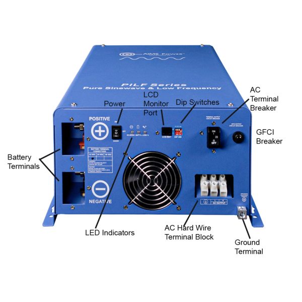Load image into Gallery viewer, AIMS Industrial 2000 Watt 12V Low Frequency Pure Sine Inverter ETL Listed Conforms to UL458/CSA PILF20W12V120V
