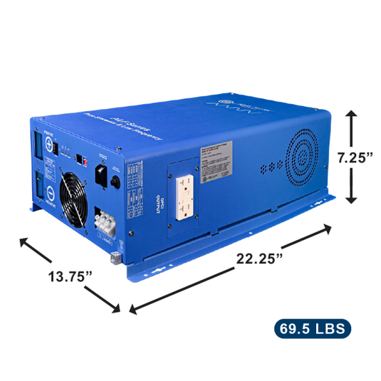 AIMS Industrial 4000 Watt 12V Low Frequency Pure Sine Inverter ETL Listed Conforms to UL458/CSA  PILF40W12V120V