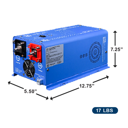 AIMS Industrial 600 Watt 12V Low Frequency Pure Sine Inverter ETL Listed Conforms to UL4/CSA PILF6W12V120V
