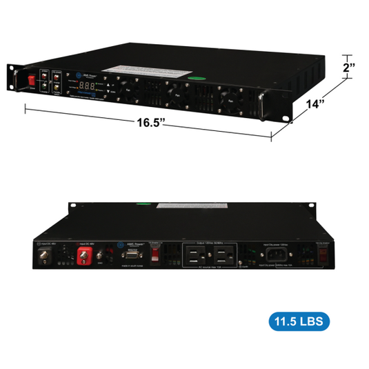 Aims 1000 Watt NEGATIVE 48 Volt Rack Mount Inverter To 120 Volt AC – 1U (-48V) ETA AUG PRM1KWN48120S