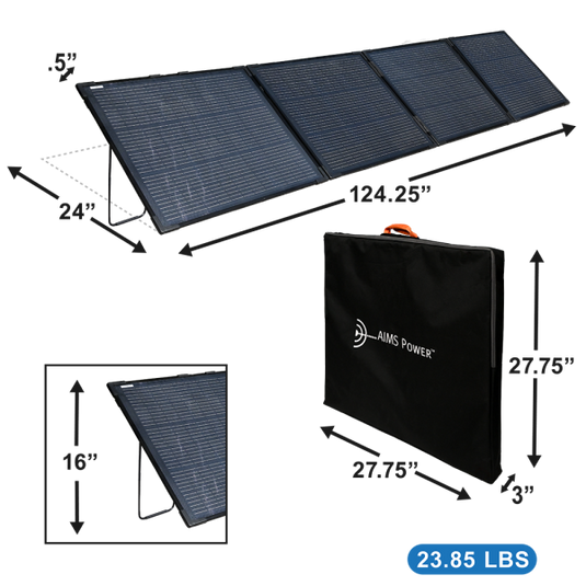 Aims 360 Watt Foldable Solar Panel with Legs – Monocrystalline  PV360FOLD