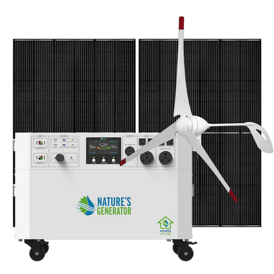 Nature's Generator Powerhouse V2 Solar + 2X 410W Solar Panel+ 350W Wind Turbine NGPHAUW