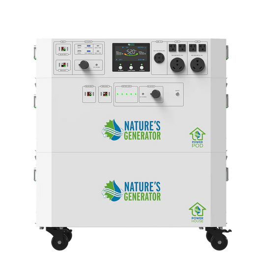 Nature's Generator Powerhouse V2 Solar Generator + Power Pod + 8X 410W Rigid Panel + Transfer Switch NGPHPTAP