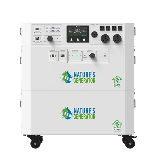 Nature's Generator Powerhouse V2 Solar +Power Pod + 8X 410W Solar Panel+ 350W Wind Turbine NGPHPTAW