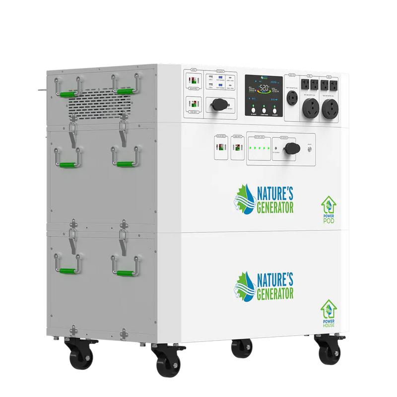 Load image into Gallery viewer, Nature's Generator Powerhouse V2 Solar +Power Pod + 8X 410W Solar Panel+ 350W Wind Turbine NGPHPTAW
