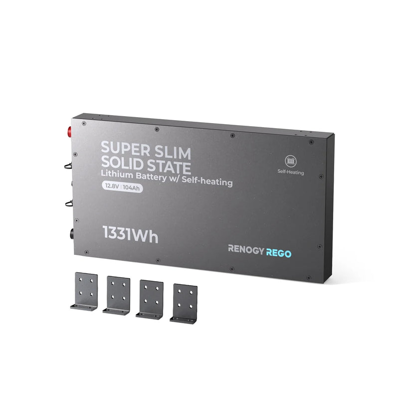Load image into Gallery viewer, 12V 104Ah Super Slim Lithium Iron Phosphate Battery | Rego Series RBT12104LFP-SSBH-US

