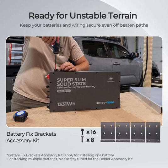 12V 104Ah Super Slim Lithium Iron Phosphate Battery | Rego Series RBT12104LFP-SSBH-US