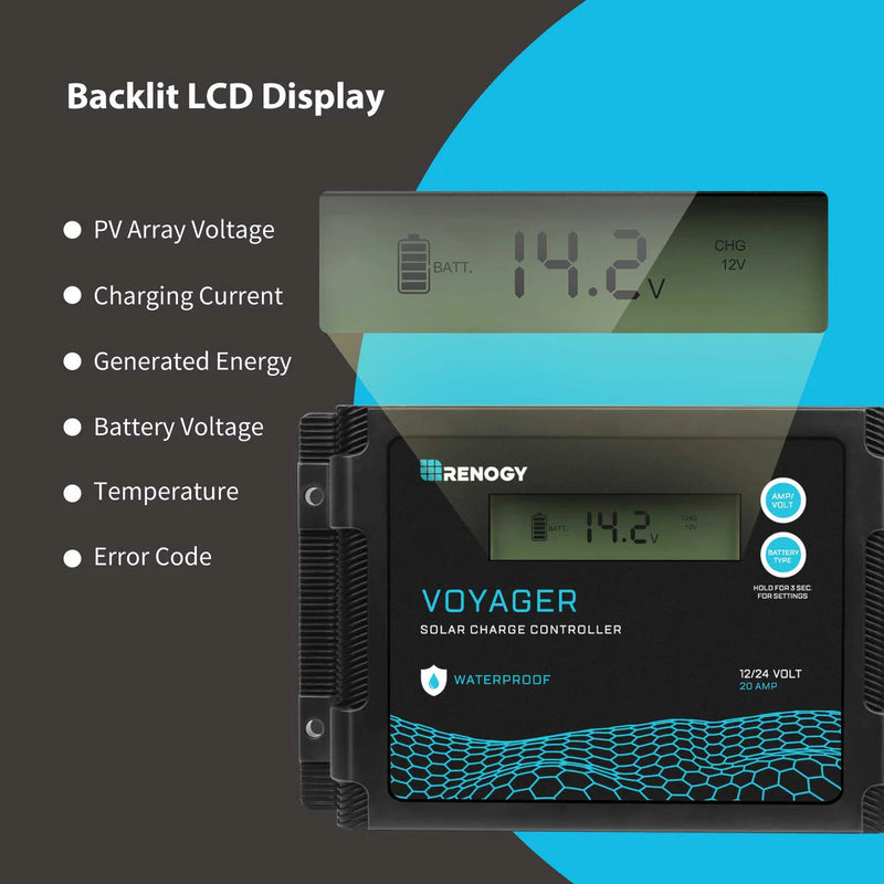Load image into Gallery viewer, Renogy New Edition Voyager 20A PWM Waterproof Solar Charge Controller RCC20VOYP-G1-US
