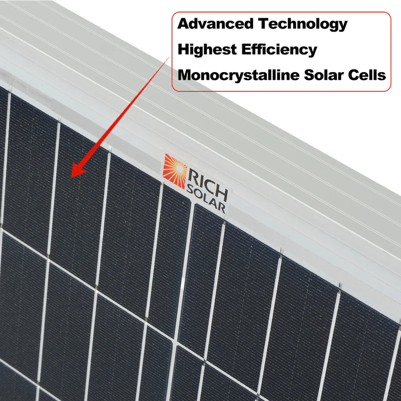 Load image into Gallery viewer, Rich Solar MEGA 200 PRO | 200 Watt 24 Volt Solar Panel | Premium 24V Off-Grid Solar Panel for RVs, Trailers, Cabins | 25-Year Output Warranty RS-M200P
