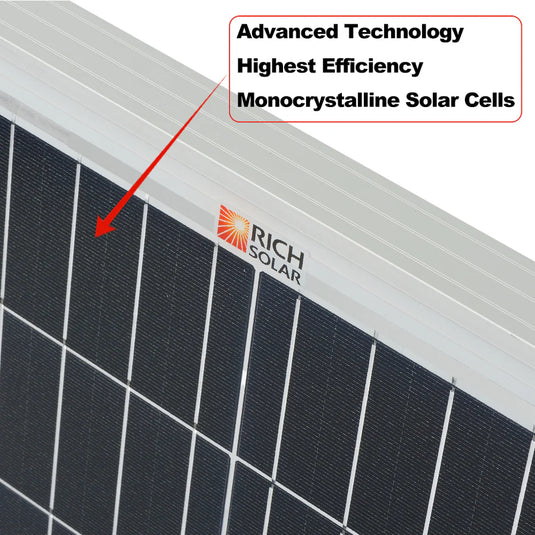 Rich Solar MEGA 200 PRO | 200 Watt 24 Volt Solar Panel | Premium 24V Off-Grid Solar Panel for RVs, Trailers, Cabins | 25-Year Output Warranty RS-M200D