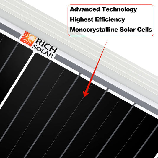 Rich Solar MEGA 200 | 200 Watt Solar Panel | Premier 12V Off-Grid Solar Panel for RVs Cabins, Boats | 25-Year Output Warranty RS-M200