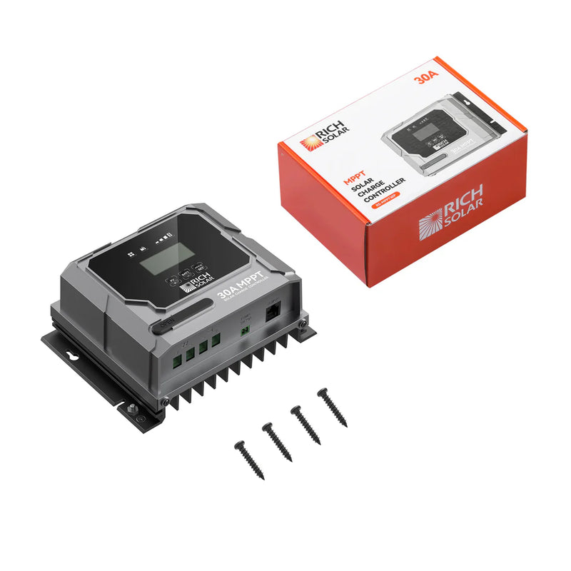 Load image into Gallery viewer, Rich Solar BRAVO 30 | 30 Amp MPPT Solar Charge Controller | Premium 30A 12V/24V MPPT Solar Controller for RVs, Trailers, Campers, Vans, Boats, Off-Grid | Awarded #1 Solar Controller 2025 RS-MPPT30PB
