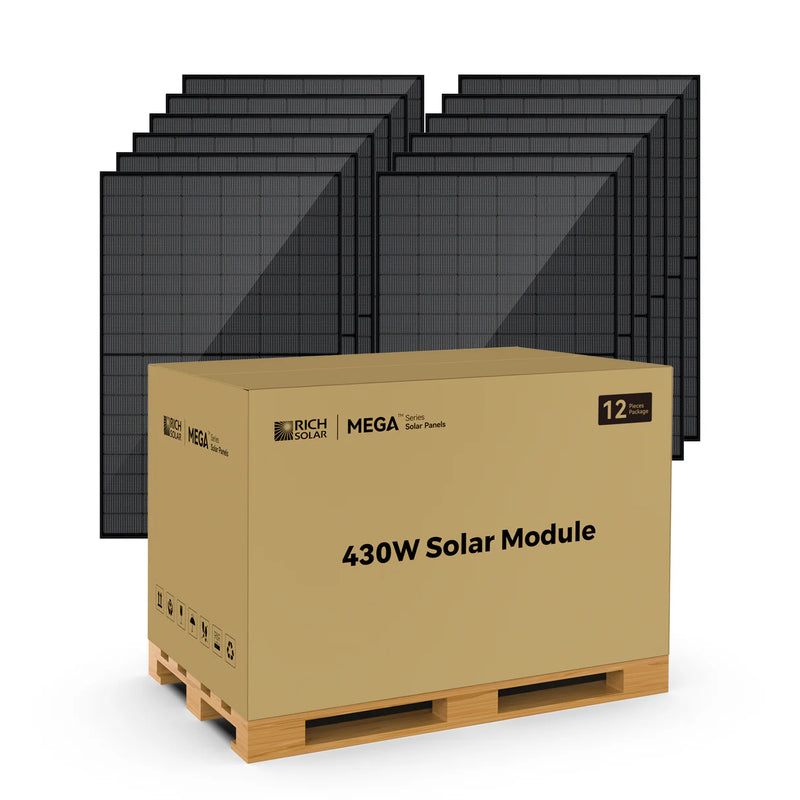 Load image into Gallery viewer, Rich Solar MEGA 430 BIFACIAL | 430W Bifacial N-Type Solar Panel | Premium 24V Grid-tie or Off-grid Solar Panel for Residential, Commercial, Agriculture | 25-Year Output Warranty RS-M430BF-12
